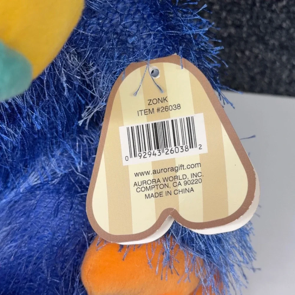 Aurora World Zonk Blue Shaggy Monster Plush Stuffed Animal 26038 Colorful‎ 11